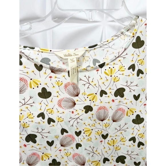 Matilda Jane Sz M Floral Print Ruffled Top Flutter Sleeve Spring Summer Womens - Picture 7 of 9